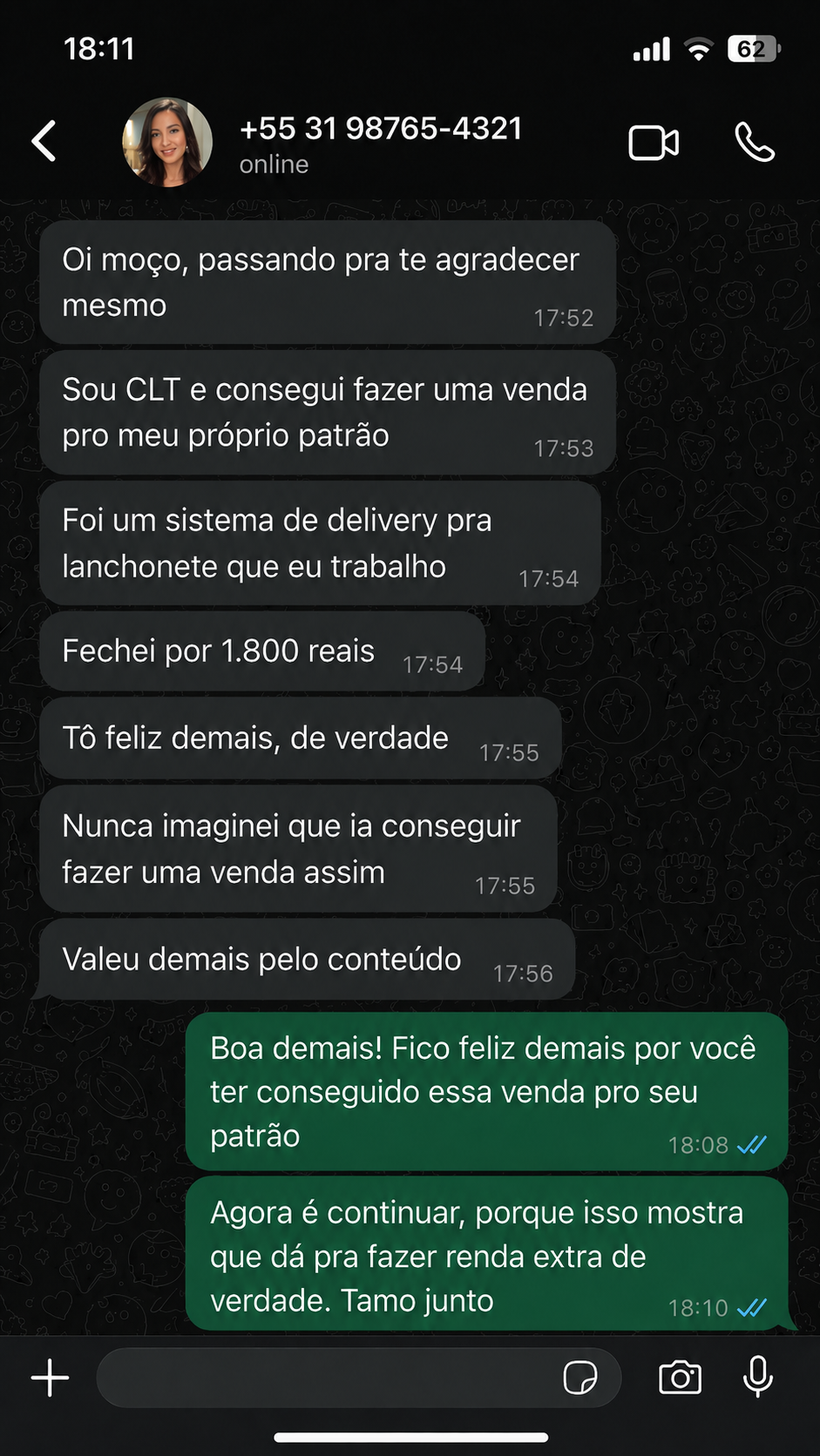 Print de WhatsApp - cliente 1
